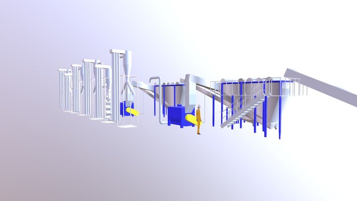 Plastic Separation Plant 3D Model