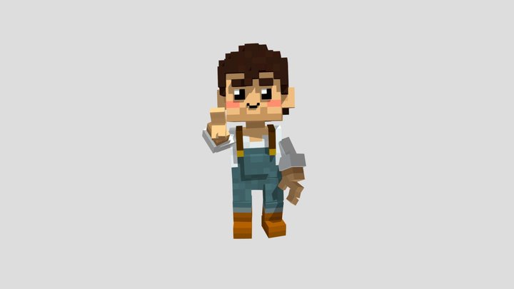 Farmer - Voxel Art 3D Model
