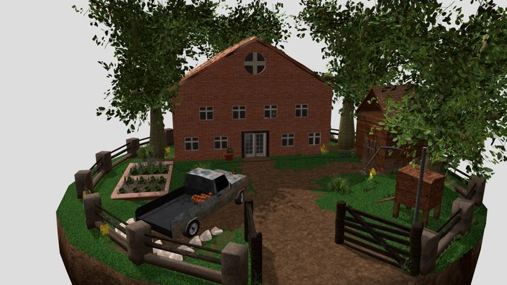 DAE Diorama retake - Small farm 3D Model