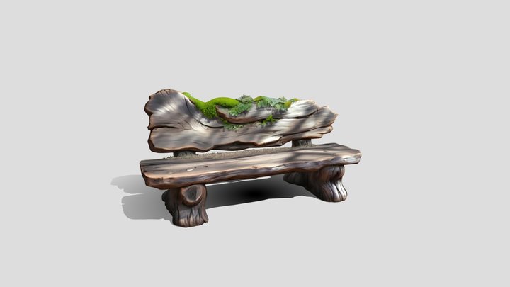 Verdant Driftwood Banch 3d model free – Modello 3D gratuito STL
