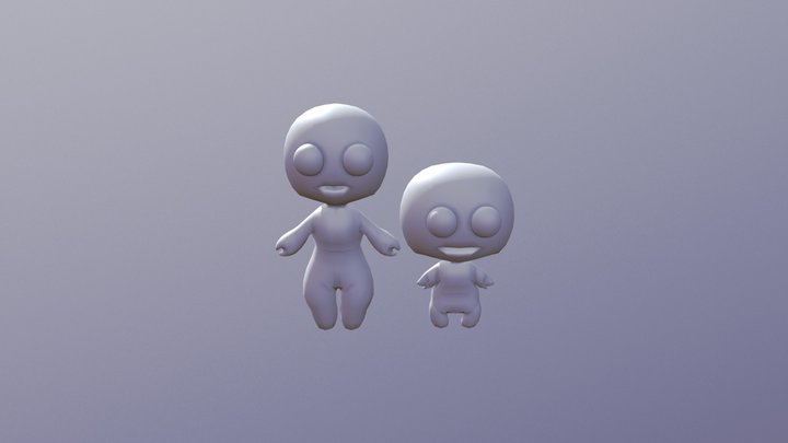 adult  and child 3D Model