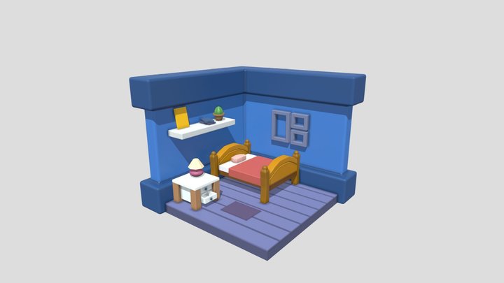 Low Poly Room 3D Model