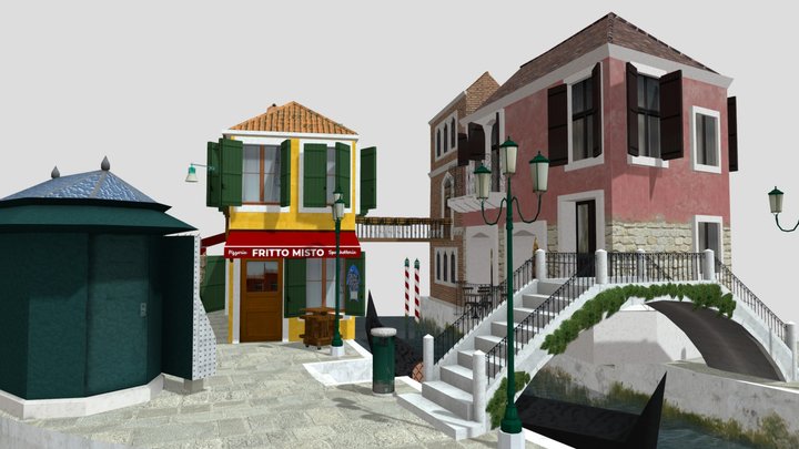 Cityscene Venice 3D Model