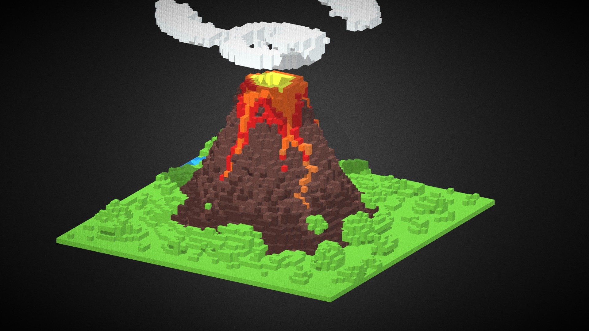 Volcano. Voxel modelling