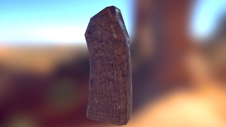 Rune Stone Low Poly 3D Model