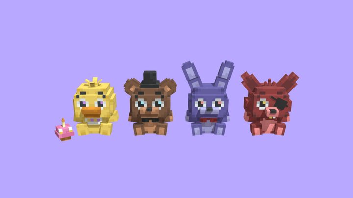 FNAF MINECRAFT PLUSHIES V1 3D Model