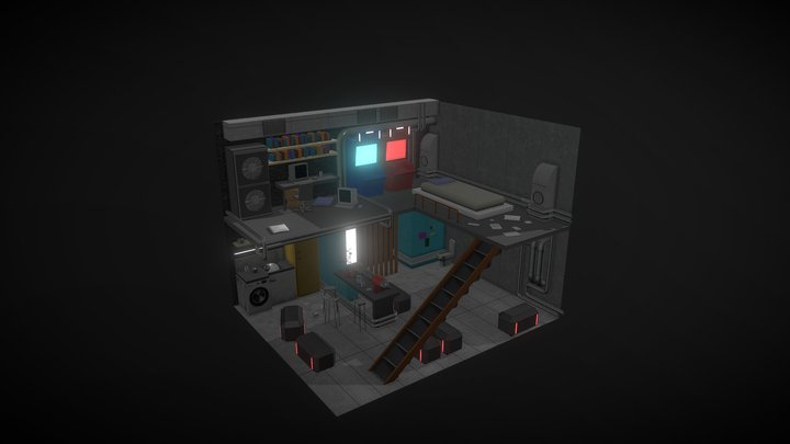 Cyberpunk Interior Environment Modelling 3D Model