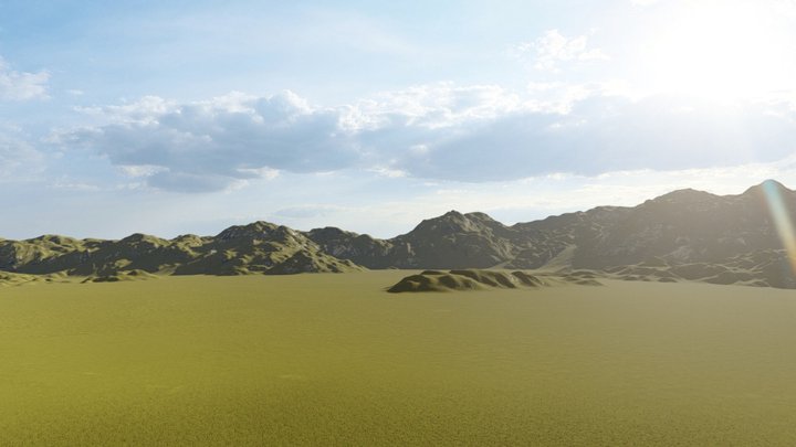 SKY BOX 8K - MOUNTAINS MORNING SCENE 3D Model