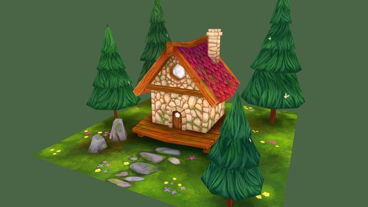 Hand Painting Challenge:Summer Cottage 3D Model