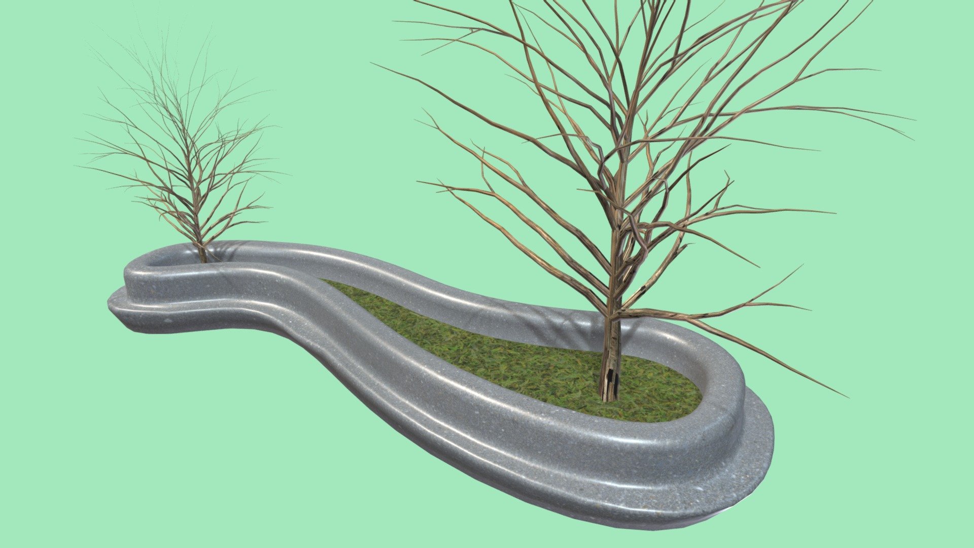 Concrete Bench 1 - Banqueta de concreto