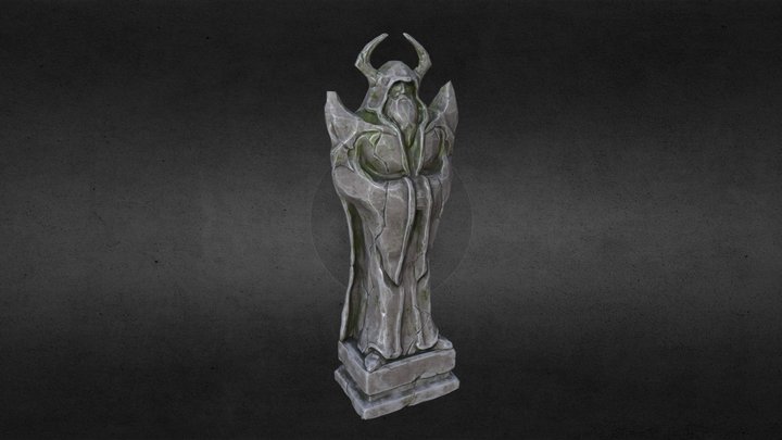 Temple Mage Statue 3D Model