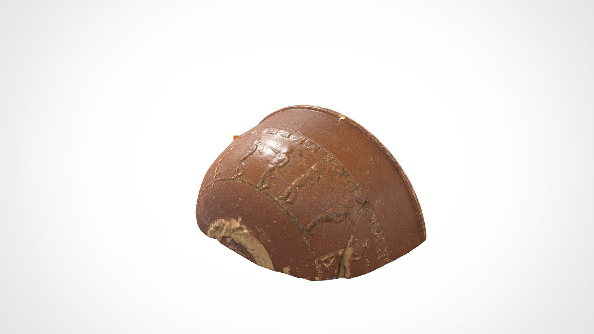 Slaven op een scherf terra sigillata uit Matilo — Sketchfab embed 3D viewer