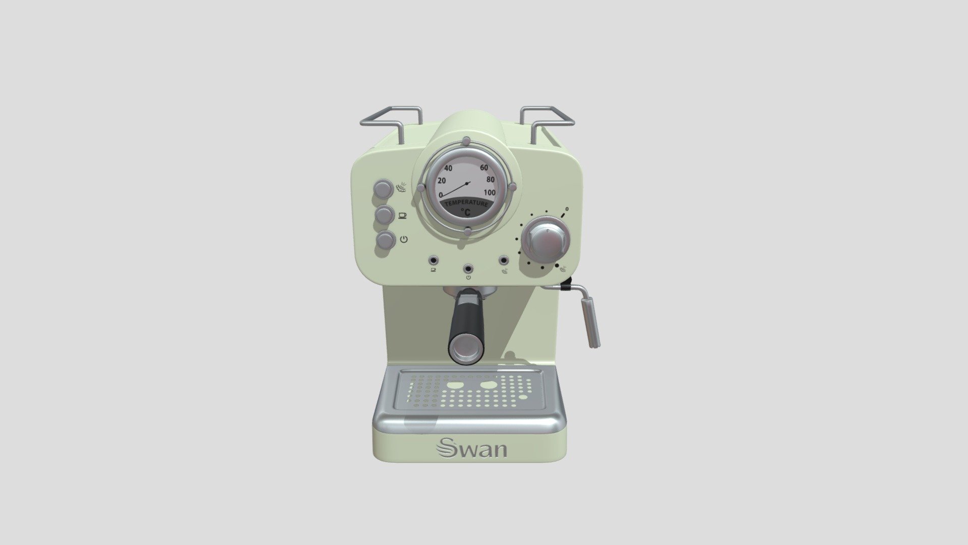 Swan Brand - Retro Pump Espresso Coffee Machine in Yellow