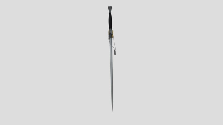 The Witcher sword with neckles 3D Model