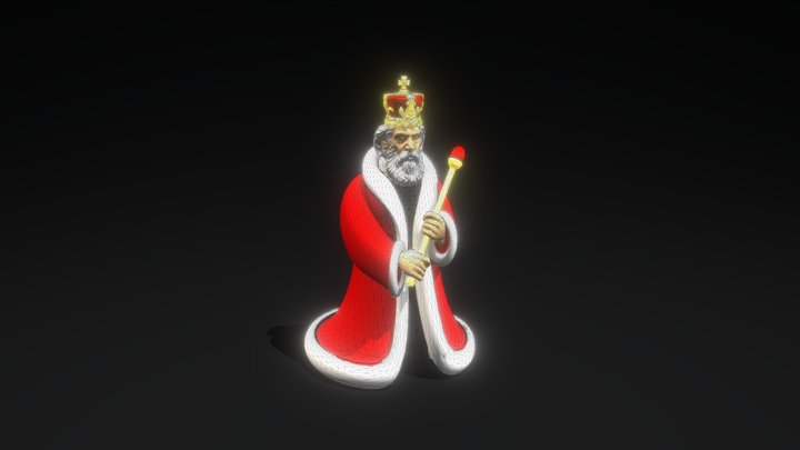 Battle Chess Set - KING (3D Printable) 3D Model