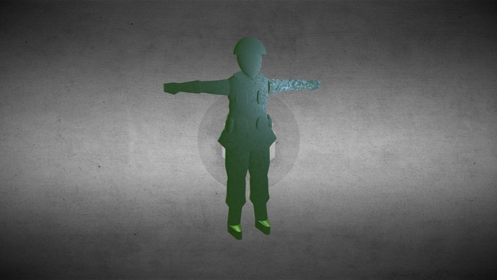 Rigged Low Poly Army Man – Free 3D Model STL