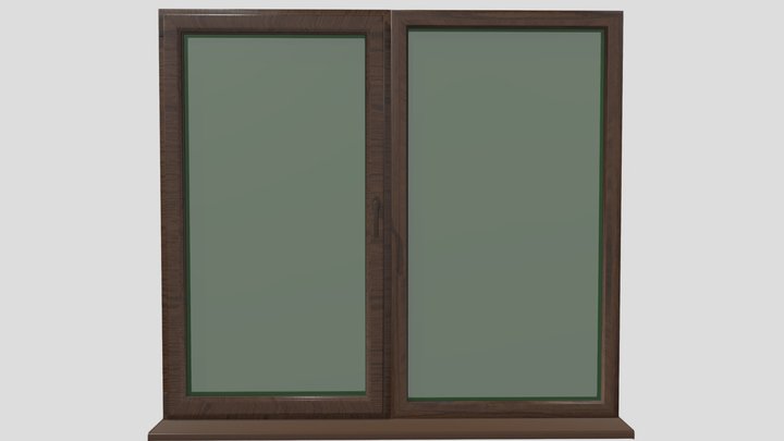 Casement Window with Fixed Panel 3D Model