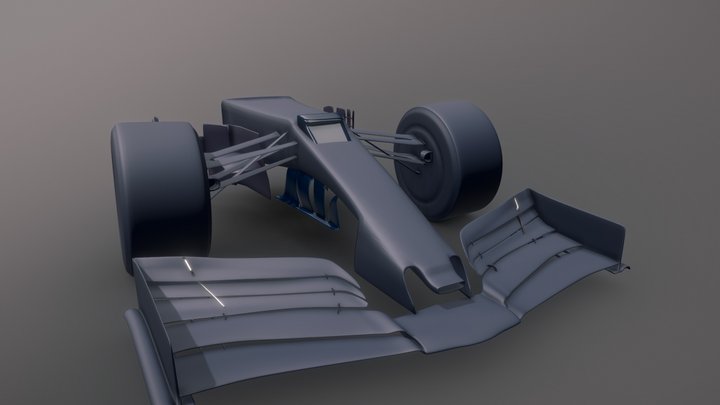 RedBull 2019 Front wing, suspension and wheels 3D Model
