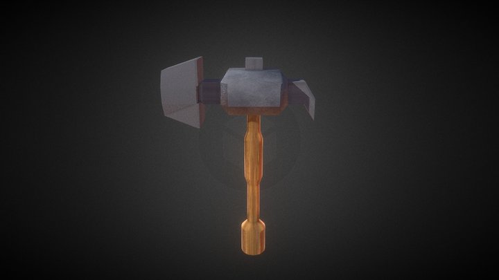Low Poly Blacksmith Hammer 3D Model