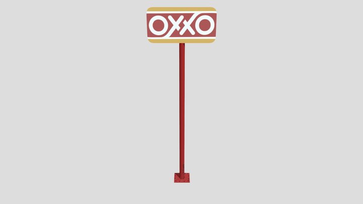 Letrero de tienda Oxxo 3D Model