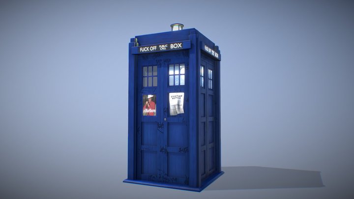 "Doctor Who Cares" inspired TARDIS exterior 3D Model