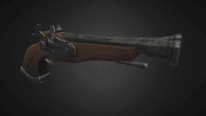 Stylized Gun - Low Poly 3D Model