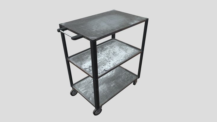 Metal trolley old 3D Model