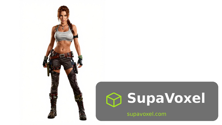 Anime Tomb Raider Girl - PNG to STL - SupaVoxel