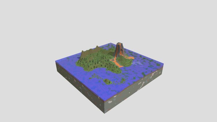 Volcanic Island By Creeper Coastal 3D Model