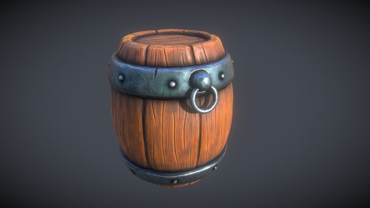 Stylized Barrel 3D Model