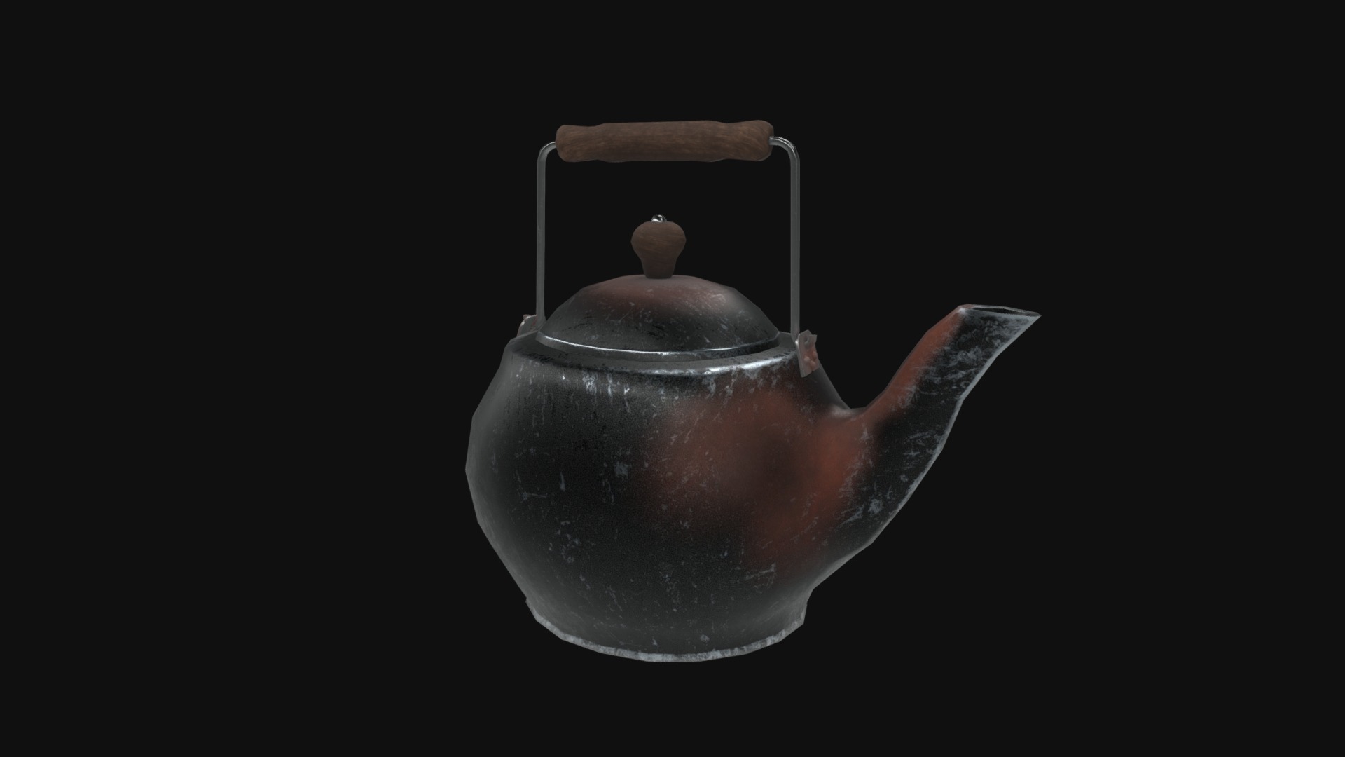 3D model Old Teapot - This is a 3D model of the Old Teapot. The 3D model is about a teapot with a lid.