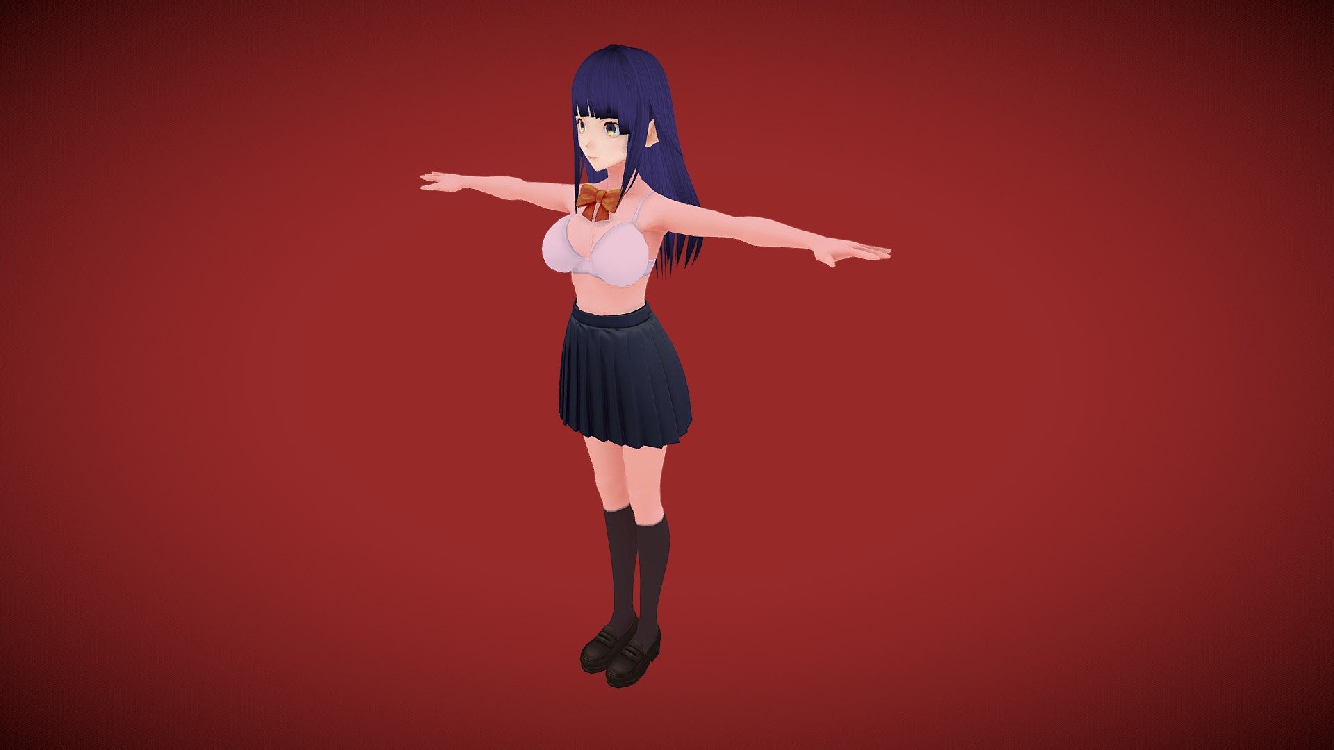 Anime Girl Rigged 3d Model By Rakib Hossain Rakibtonoy [d450015