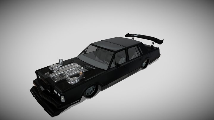 1989 Lincoln Widebody Twin Turbo Street Demon 3D Model