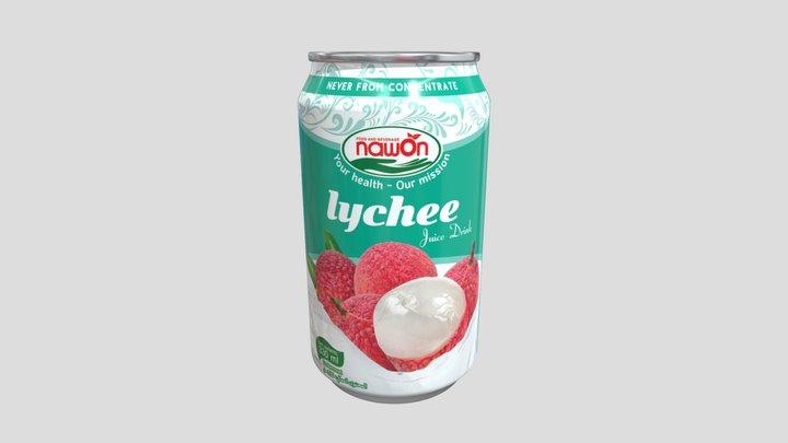 Nawon Lychee Juice 330ml 3D Model