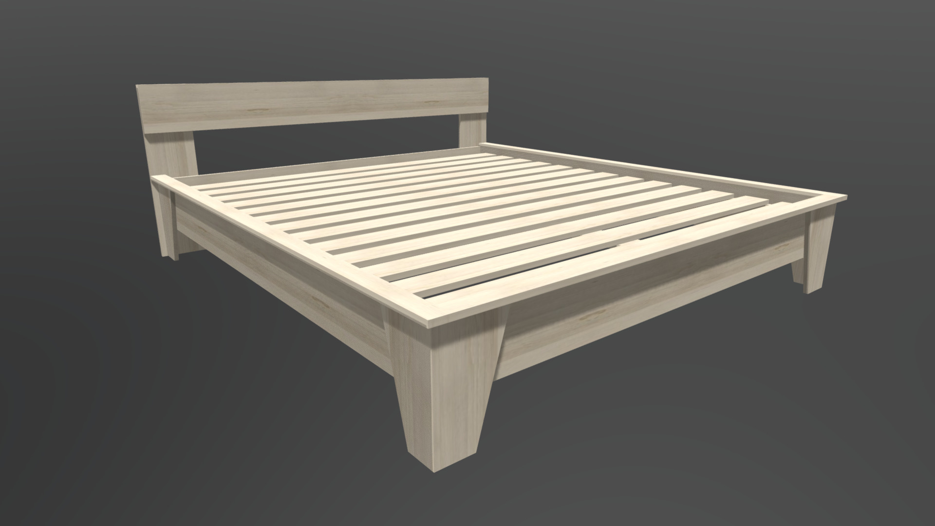 3D model Double bed - This is a 3D model of the Double bed. The 3D model is about a wooden table with a black background.