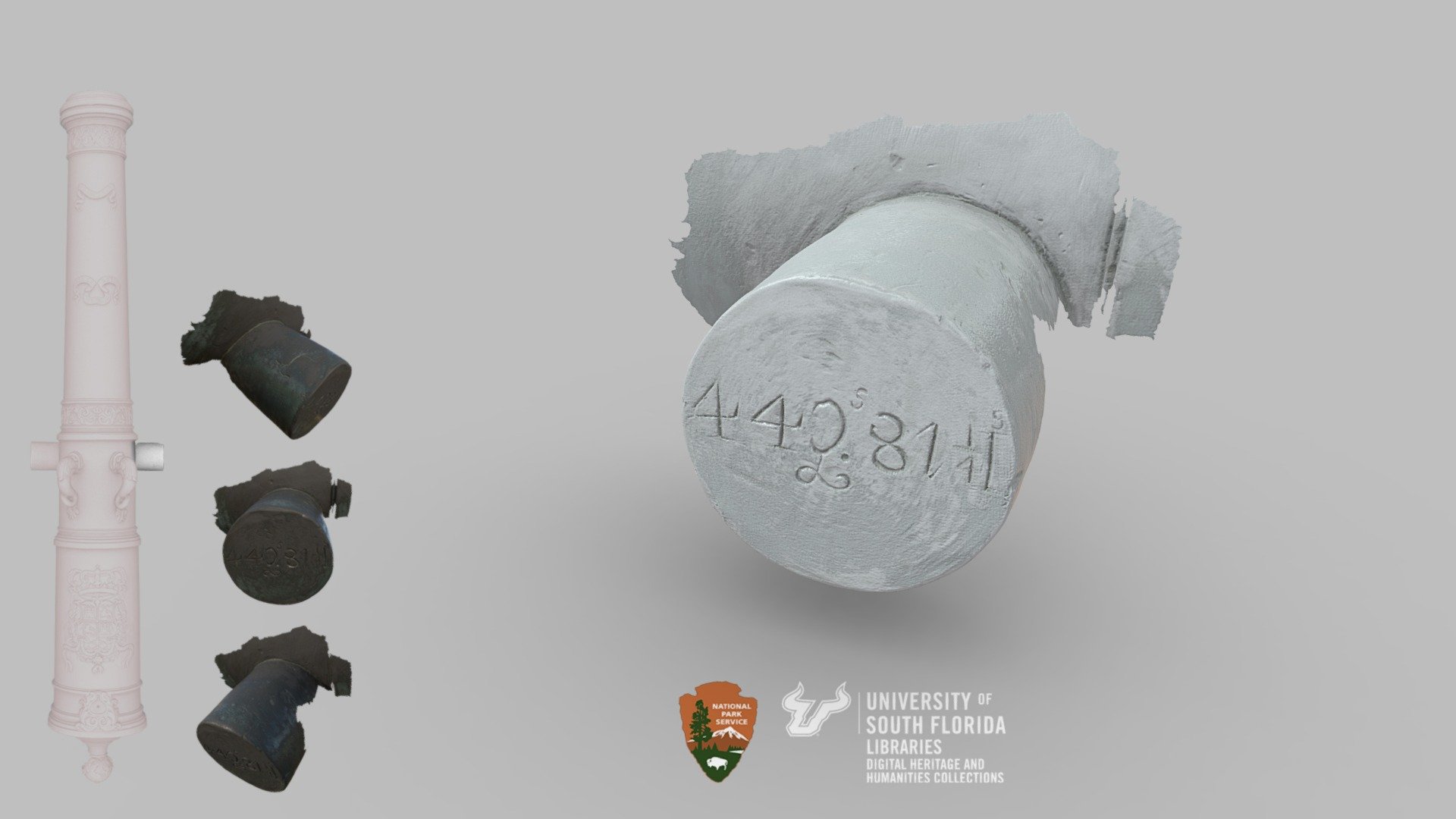 Cannon Trunnion with Weight 3D model by University of South Florida