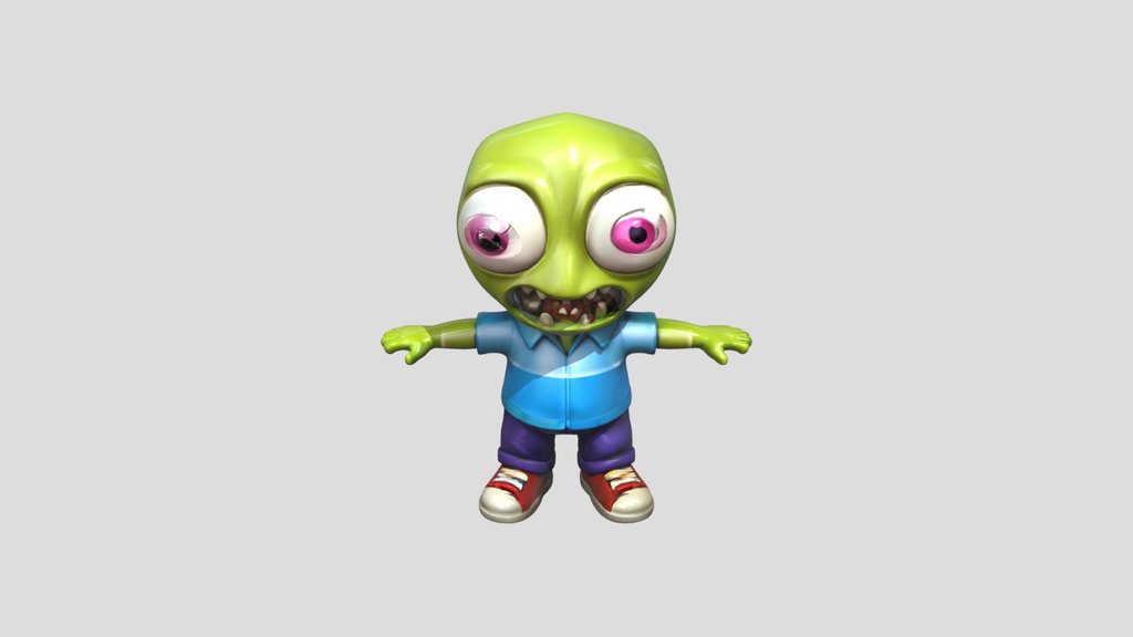 Cartoon green zombie character