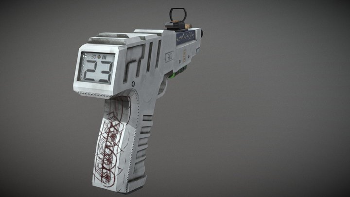 Sci-fi Gun Low Poly (Pistol) 3D Model