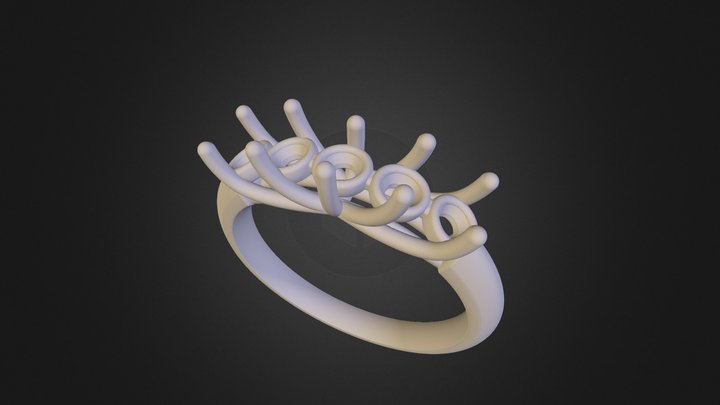 5-Stone Wedding Band 3D Model