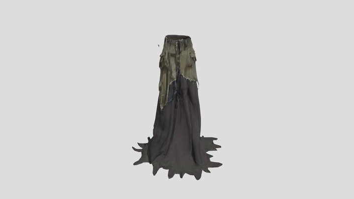 Tattered Gothic Gown 3D Model