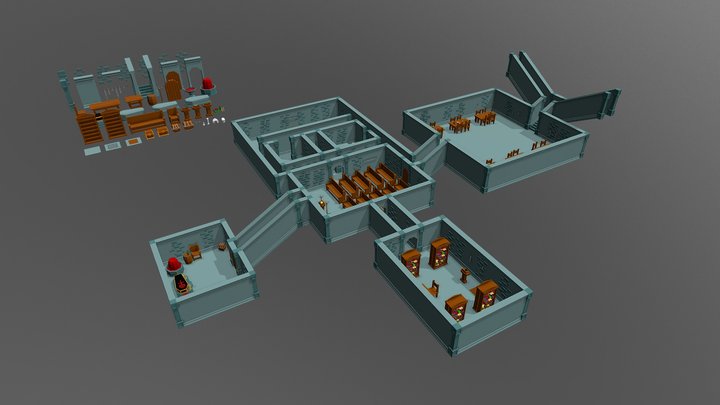 Modular Dungeon 3D Model