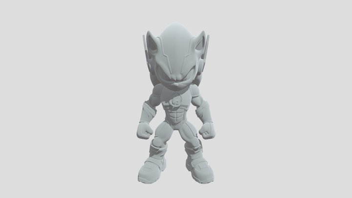 Crimson Bolt Hedgehog 3D Model