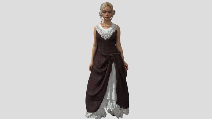 Scotland – Tartan Kilt - wedding dress – Gratis 3D-model STL