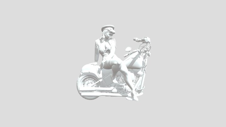 Motorcycle Pin-Up 3D Model