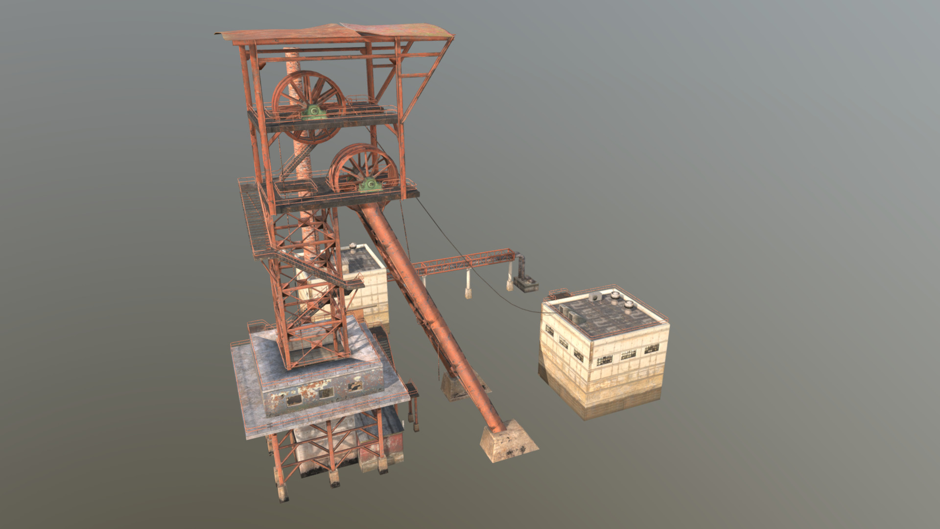 3D model Low Poly Mining Tower - This is a 3D model of the Low Poly Mining Tower. The 3D model is about a large satellite dish.