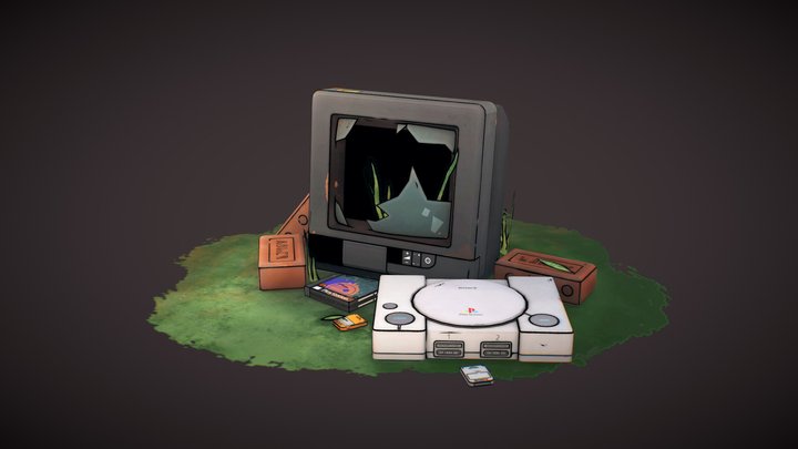 Broken Playstation 3D Model