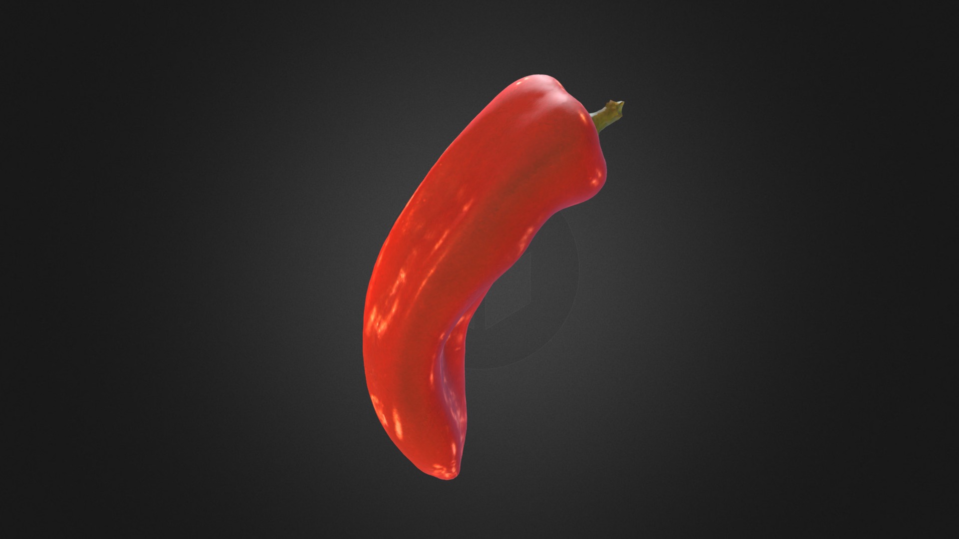 3D model Red Pepper 3d Scan – Artec Spider - This is a 3D model of the Red Pepper 3d Scan - Artec Spider. The 3D model is about a red pepper with a black background.