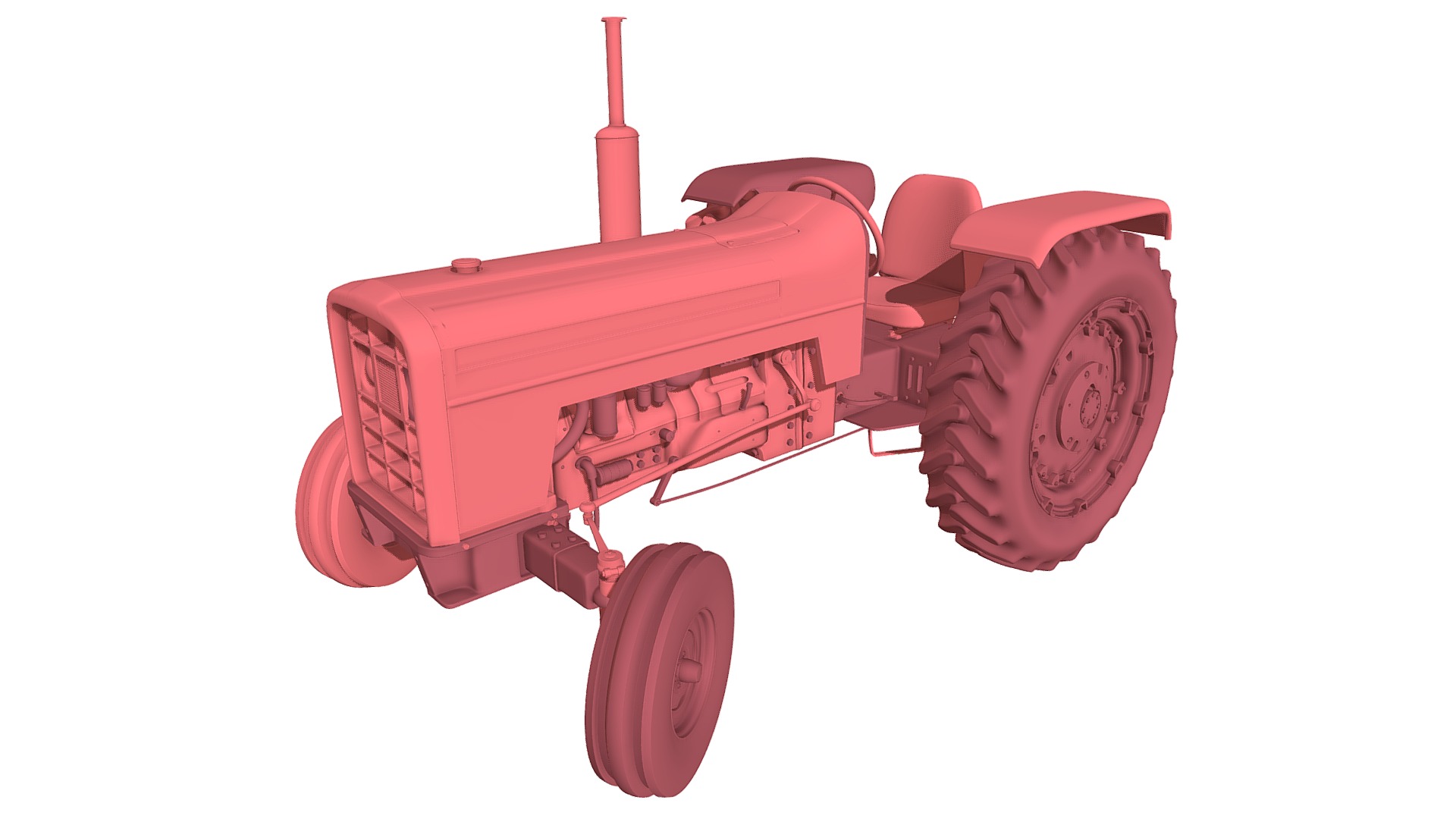 3D model Tractor - This is a 3D model of the Tractor. The 3D model is about a red and black tractor.