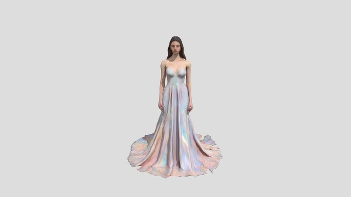 Wild Muse - Colors Long Dress 3D Model