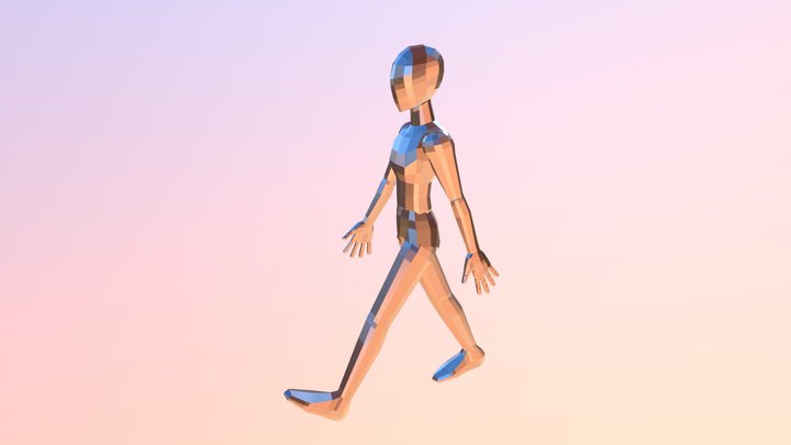 P2500 Adolescent Male WALKCYCLE 3D Model